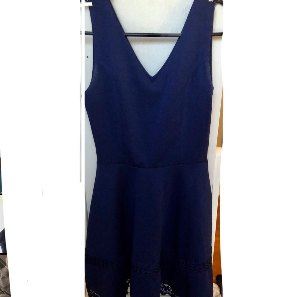 Francesca’s XS Navy Blue Lace Trimmed Dress